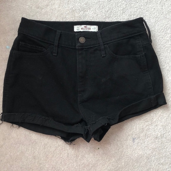 Black Hollister High Rise Jean Shorts - Picture 1 of 3